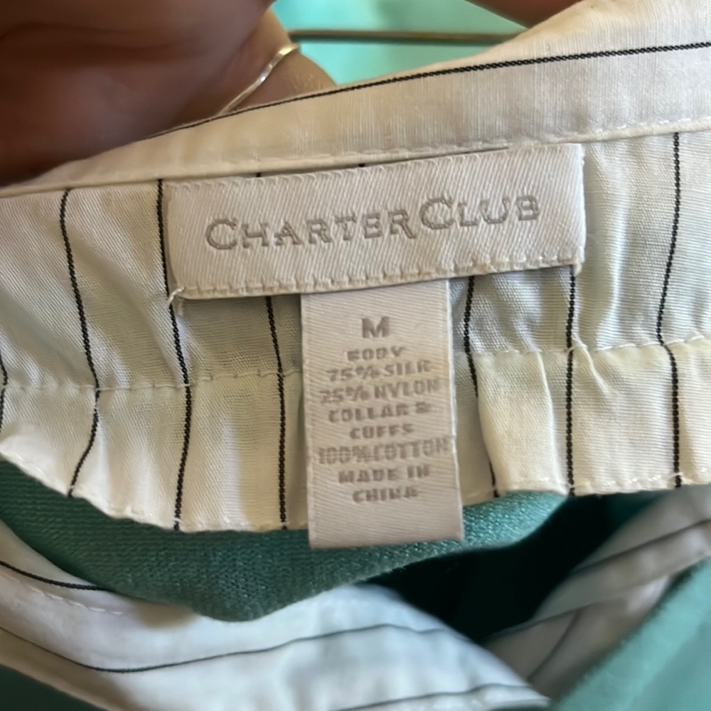 Teal layer sweater charter club